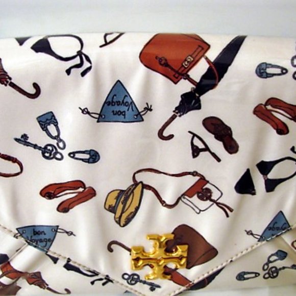 TORY BURCH PRINT BON VOYAGE CLUTCH - Picture 7 of 8
